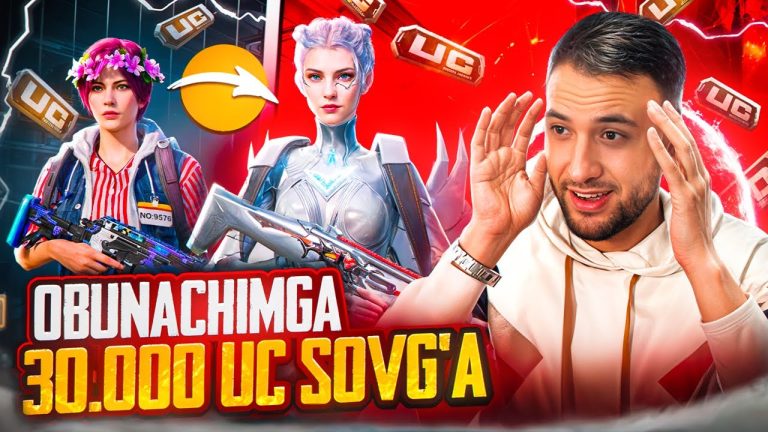 30.000 UC TEKINGA 🥳 Obunachim yutib oldi 😇Pubg mobile