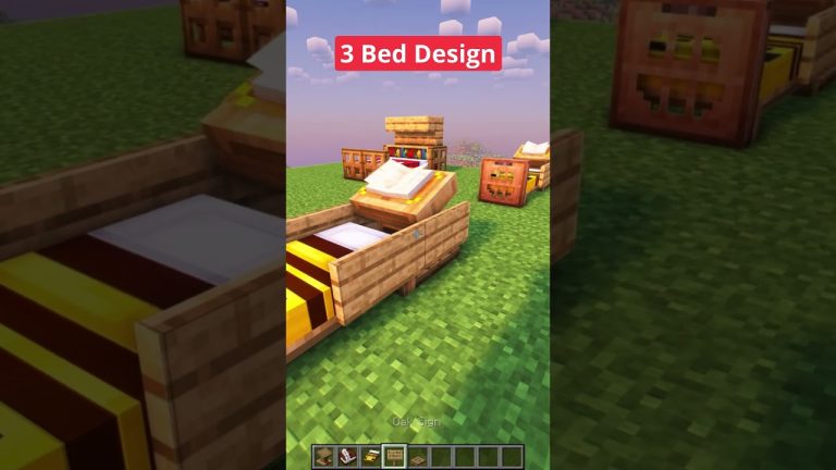 Minecraft 3 Bed Design😱 #shorts